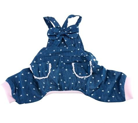 Cute Overalls Style with Bowknot Clothes Size 18 for Dog Pet